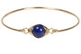14k gold filled wire wrapped bangle bracelet with dark lapis nacre pearl