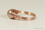 14K rose gold filled wire wrapped ring with powder almond pearl solitaire handmade by Jessica Luu Jewelry