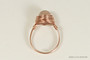 14K rose gold filled wire wrapped ring with powder almond pearl solitaire handmade by Jessica Luu Jewelry