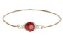 Sterling Silver Ruby Red Crystal Bangle Bracelet - Other Metal Options Available