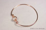 14k rose gold filled wire wrapped bangle bracelet with creamrose pearl handmade by Jessica Luu Jewelry