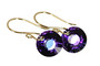 Gold Purple Crystal Dangle Earrings - Available with Matching Necklace