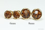 14K yellow gold filled wire wrapped smoked topaz brown crystal round stud earrings handmade by Jessica Luu Jewelry