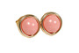 Gold Pink Coral Stud Earrings - Available in 2 Sizes and Other Metal Options