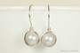 Silver grey pearl drop earrings wire wrapped in sterling silver handmade by Jessica Luu Jewelry