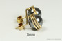 14K gold filled wire wrapped 8mm charcoal dark grey pearl stud earrings handmade by Jessica Luu Jewelry