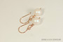 Rose Gold Iridescent White Pearl Dangle Earrings - Available with Matching Necklace and Other Metal Options