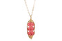 Gold Salmon Pink Crystal Necklace - Available with Matching Earrings