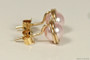 Rose Gold Light Pink Pearl Stud Earrings - Available in 2 Sizes and Other Metal Options