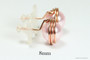 14K rose gold filled wire wrapped light pink rosaline pearl stud earrings handmade by Jessica Luu Jewelry