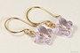 14K yellow gold filled wire wrapped light purple lavender violet crystal butterfly dangle earrings handmade by Jessica Luu Jewelry