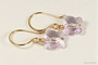 14K yellow gold filled wire wrapped light purple lavender violet crystal butterfly dangle earrings handmade by Jessica Luu Jewelry