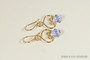 14K yellow gold filled wire wrapped Provence lavender crystal dangle earrings handmade by Jessica Luu Jewelry