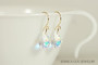 14K yellow gold filled iridescent clear aurora borealis crystal baroque pendant dangle earrings handmade by Jessica Luu Jewelry