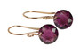 14K rose gold earrings with amethyst purple crystals handmade by Jessica Luu Jewelry