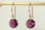 14K rose gold earrings with amethyst purple crystals handmade by Jessica Luu Jewelry