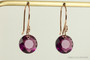 14K rose gold earrings with amethyst purple crystals handmade by Jessica Luu Jewelry