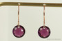 14K rose gold earrings with amethyst purple crystals handmade by Jessica Luu Jewelry