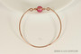 14k rose gold filled wire wrapped bangle bracelet with mulberry pink pearl handmade by Jessica Luu Jewelry