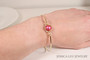 Gold Dark Pink Pearl Bangle Bracelet - Other Metal Options Available