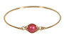 Gold Dark Pink Pearl Bangle Bracelet - Other Metal Options Available