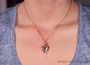 14K rose gold filled wire wrapped paradise shine crystal arrow pendant on chain necklace handmade by Jessica Luu Jewelry