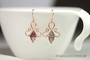Rose Gold Purple Crystal Necklace - Available with Matching Earrings