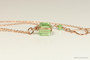 14K rose gold filled wire wrapped peridot light green crystal cube pendant on chain necklace handmade by Jessica Luu Jewelry