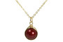 Gold wire wrapped dark red bordeaux pearl necklace handmade by Jessica Luu Jewelry