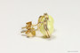 14K yellow gold filled wire wrapped pastel light yellow pearl stud earrings handmade by Jessica Luu Jewelry
