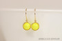 Sterling Silver Neon Yellow Earrings - Available with Matching Necklace and Other Metal Options