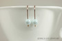 Rose Gold Light Blue Pearl Drop Earrings