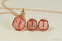Sterling Silver Peach Pink Crystal Stud Earrings - Available with Matching Necklace and Other Metal Options