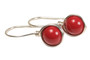 Sterling Silver Red Coral Earrings - Available with Matching Necklace and Other Metal Options