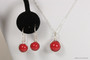 Sterling Silver Red Coral Earrings - Available with Matching Necklace and Other Metal Options