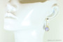8mm faceted round lavender light purple Austrian crystal drop earrings in 14K yellow gold filled wire wrapped setting handmade by Jessica Luu Jewelry