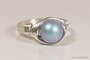 Sterling Silver Iridescent Light Blue Pearl Ring - Other Metal Options Available
