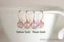 Rose Gold Lavender Crystal Earrings - Available with Other Metal Options