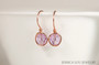 Rose Gold Lavender Crystal Earrings - Available with Other Metal Options