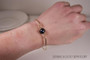 Gold Dark Purple Pearl Bangle Bracelet - Other Metal Options Available