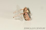 14K rose gold filled wire wrapped brown bronze shade crystal cube square stud earrings handmade by Jessica Luu Jewelry