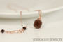 Rose Gold Dark Brown Crystal Necklace - Available with Matching Earrings and Other Metal Options