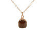 Rose Gold Dark Brown Crystal Necklace - Available with Matching Earrings and Other Metal Options