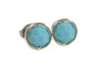 Sterling Silver Turquoise Crystal Stud Earrings - Available in 2 Sizes and Other Metal Options
