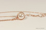 14K rose gold filled wire wrapped necklace with creamrose pearl solitaire pendant handmade by Jessica Luu Jewelry