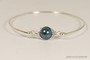Sterling Silver Tahitian Pearl Bangle Bracelet  - Other Metal Options Available