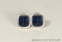Sterling Silver Navy Blue Crystal Stud Earrings - Available with Matching Necklace and Other Metal Options