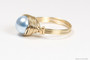 14K gold filled wire wrapped light blue pearl ring handmade by Jessica Luu Jewelry