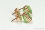14K rose gold filled wire wrapped 6mm peridot light green cube crystal stud earrings handmade by Jessica Luu Jewelry