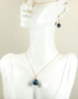 Sterling Silver Dark Blue Pearl Earrings - Available with Matching Necklace and Other Metal Options